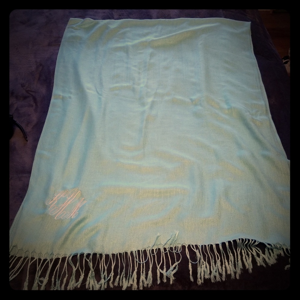 Pashmina scarf - embroidered "KMH"
